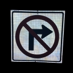 Roll Up Sign & Stand - No Right Turn Reflective Roll Up Traffic Sign